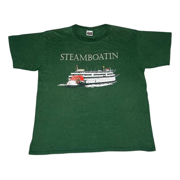 Vintage 90s Tultex Steamboatin Boat T-Shirt - Picture 1 of 5
